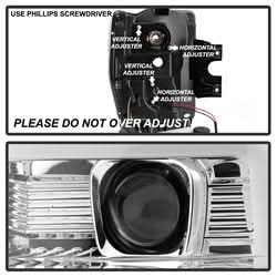 Spyder Signature Ford F-250 Super Duty/F-350 Super Duty/F-450 Super Duty 08-10 Version 2 Projector Headlights Chrome Incl. Low Beam-H7/High Beam-H1