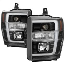 Spyder Signature Ford F-250 Super Duty/F-350 Super Duty/F-450 Super Duty 08-10 Version 2 Projector Headlights Black Incl. Low Beam-H7/High Beam-H1