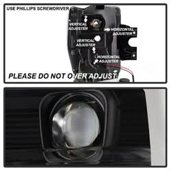 Spyder Signature Ford F-250 Super Duty/F-350 Super Duty/F-450 Super Duty 08-10 Version 2 Projector Headlights Black Incl. Low Beam-H7/High Beam-H1