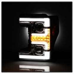 Spyder Signature Ford F-250 Super Duty/F-350 Super Duty/F-450 Super Duty 17-18 Incl. Low Beam-H7/High Beam-H1/Signal-LED Projector Headlights Chrome