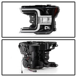 Spyder Signature Ford F-150 18-19 Halogen Model Only Projector Headlights Does Not Fit Factory Xenon Model Black