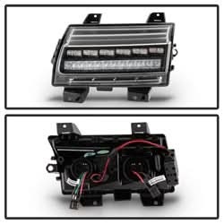Spyder Jeep Wrangler 2018-2021 / Jeep Gladiator 2020-2021 Full LED Front Bumper Lights - Sequential Signal - Black