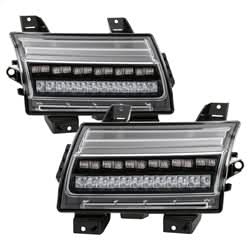 Spyder Jeep Wrangler 2018-2021 / Jeep Gladiator 2020-2021 Full LED Front Bumper Lights - Sequential Signal - Black