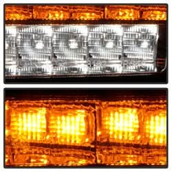 Spyder Jeep Wrangler 2018-2021 / Jeep Gladiator 2020-2021 (LED Model Only) Full LED Front Bumper Lights - Sequential Signal - Chrome