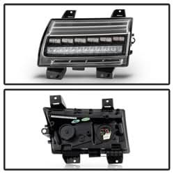 Spyder Jeep Wrangler 2018-2021 / Jeep Gladiator 2020-2021 (LED Model Only) Full LED Front Bumper Lights - Sequential Signal - Black