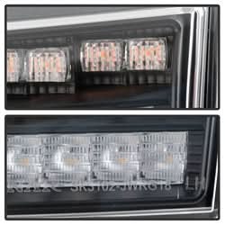Spyder Jeep Wrangler 2018-2021 / Jeep Gladiator 2020-2021 (LED Model Only) Full LED Front Bumper Lights - Sequential Signal - Black