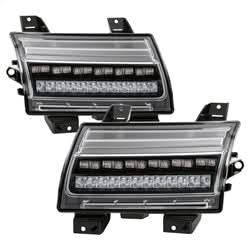 Spyder Jeep Wrangler 2018-2021 / Jeep Gladiator 2020-2021 (LED Model Only) Full LED Front Bumper Lights - Sequential Signal - Black