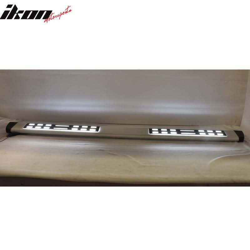 Fits 07-13 Sierra Avalanche White LED Strip Running Boards+Bracket