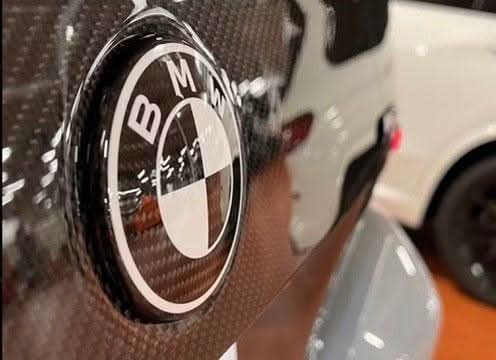 BMW Roundel Emblem Covers - Full Carbon Black and White Style - K2 Industries