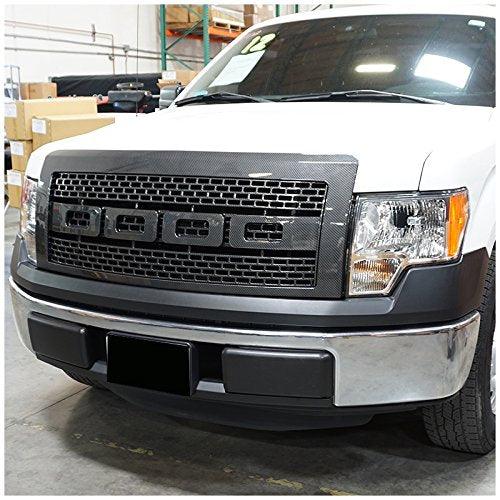 Spec-D Grill Ford F150 (2009-2014) Raptor Style - Black / Carbon Fiber / Chrome