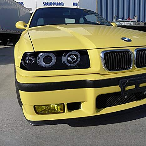 Spec-D Projector Headlights BMW E36 Coupe 318i 325i 328i M3 (92-98) Halo LED Black