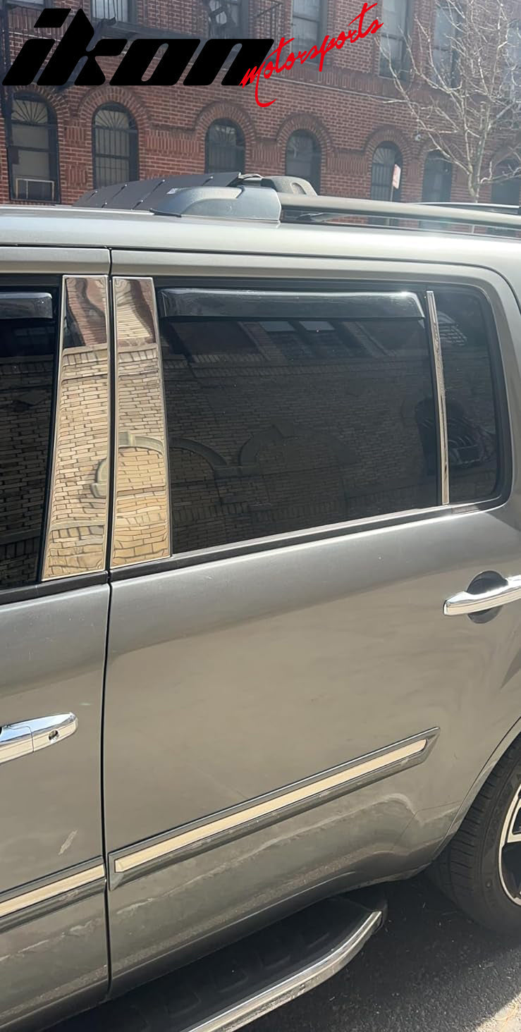 2009-2015 Honda Pilot Pillar Post Mirror Trim Stainless Steel 6PCS