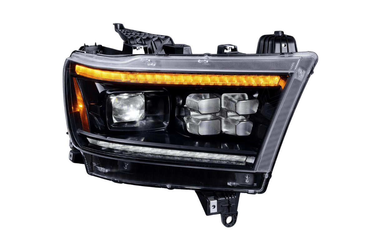 Dodge 1500 Ram Clear with Yellow DRL Infinite Series Led Headlights (2019 - 2022) - K2 Industries