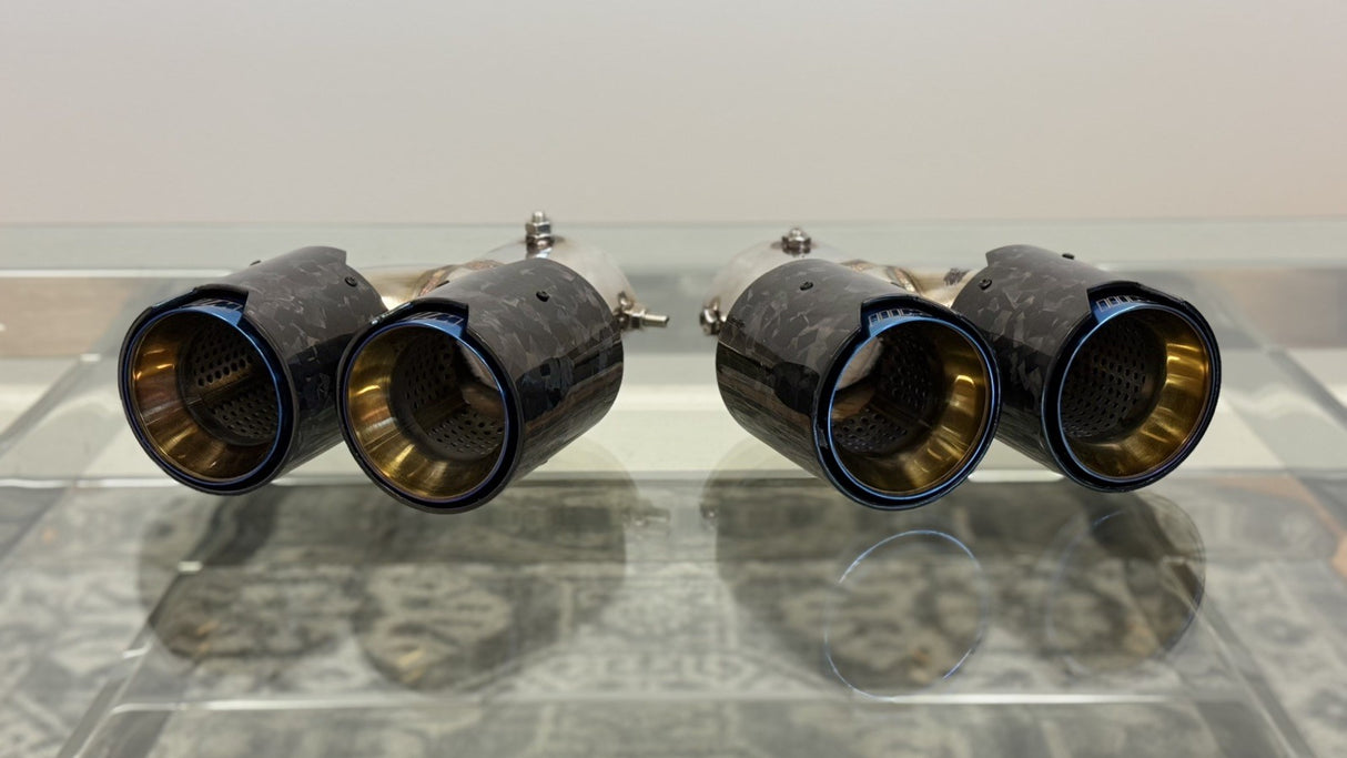 BMW 2/3/4 Series Forged Carbon Fiber Dual Muffler Tips (2019+)*READ DESCRIPTION
