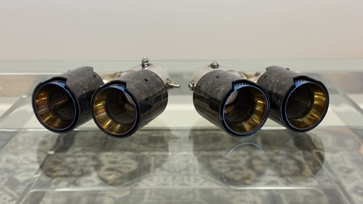 BMW 2/3/4 Series Forged Carbon Fiber Dual Muffler Tips (2019+)*READ DESCRIPTION