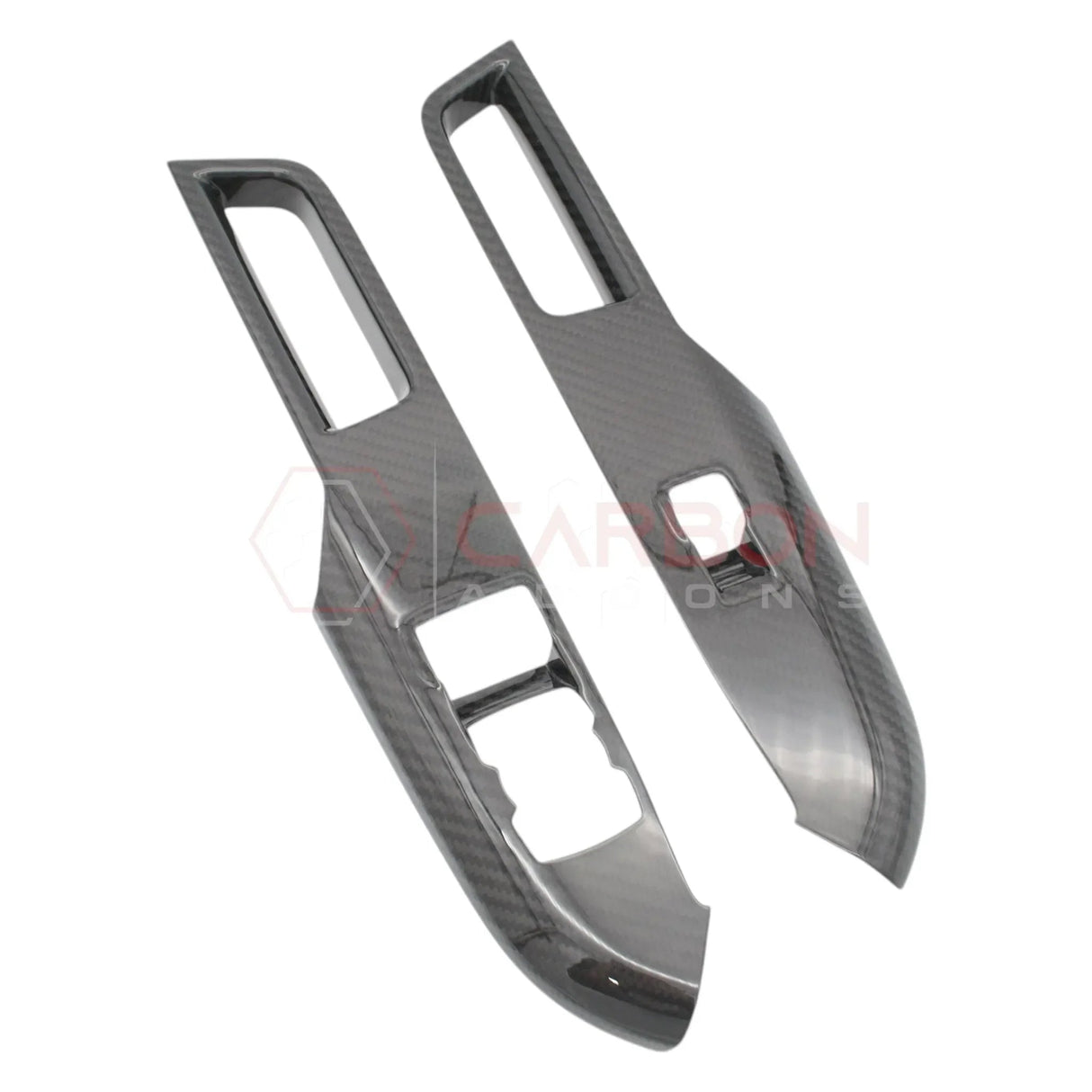 Real Carbon Fiber Window Switch Control Trim Covers V2 for 2024+ Ford Mustang