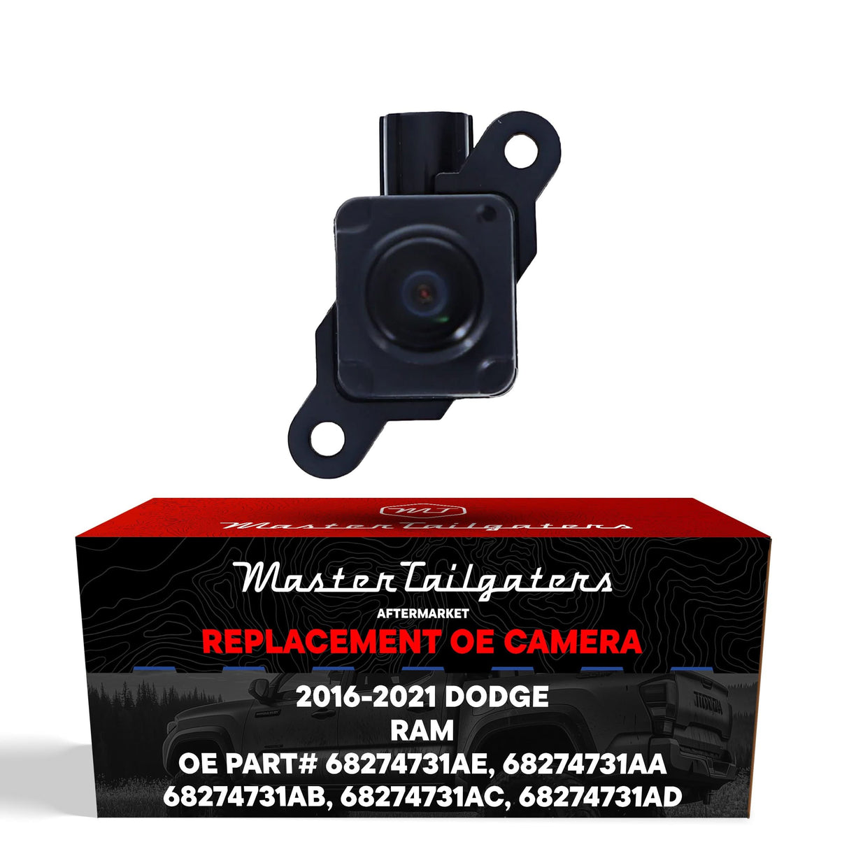 Dodge Ram (2016-2021) OEM Replacement Backup Camera OE Part # 68274731AA, 68274731AB, 68274731AC, 68274731AD, 68274731AE