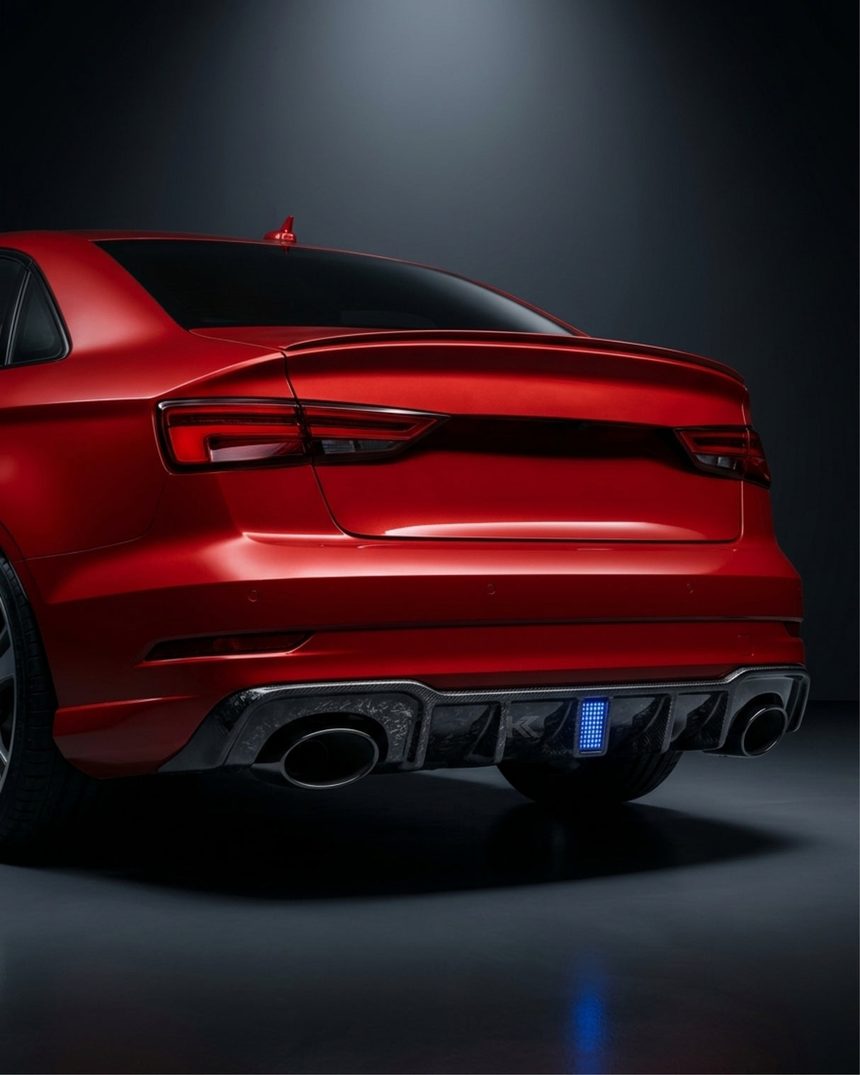 2017–2019 Audi RS3 8V Sedan Rear Bumper Lip – Forged Carbon Fiber