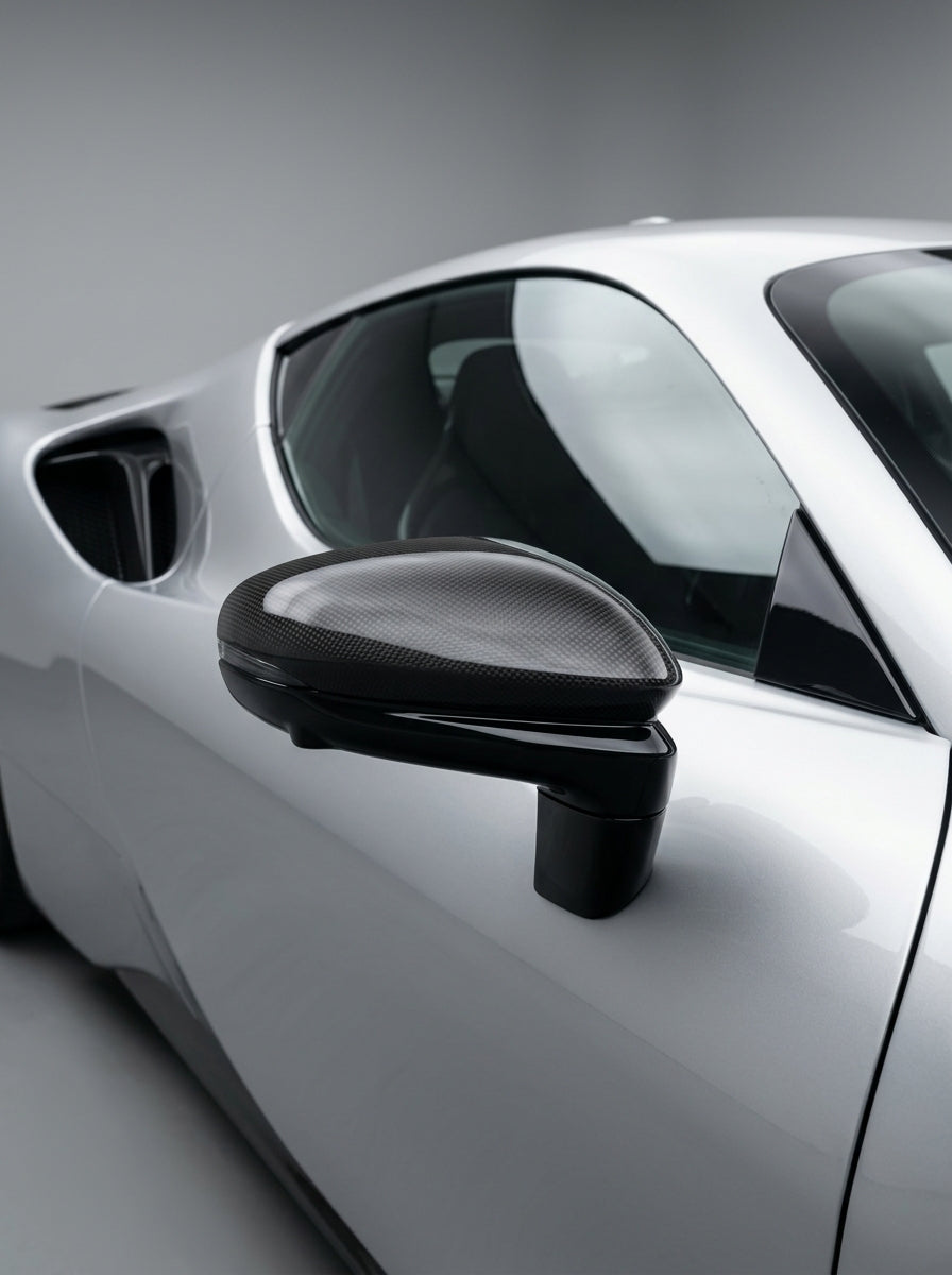2019+ Ferrari SF90 Side Mirror Caps - Dry Carbon Fiber