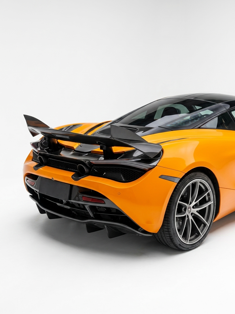 McLaren 720S Spider Dry Carbon Fiber Rear Wing Polished Finish 2017 - 2019