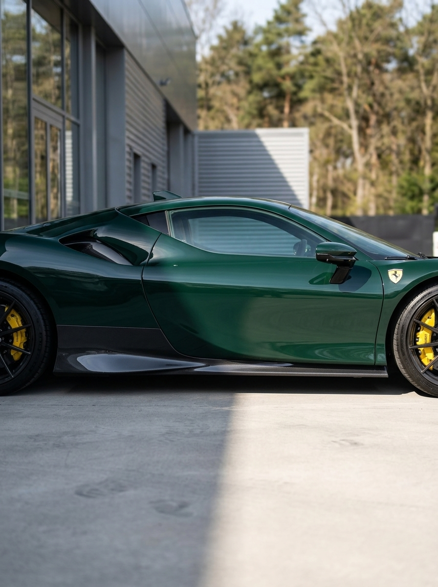 2019+ Ferrari SF90 Stradale Polished Side Skirts - Dry Carbon Fiber