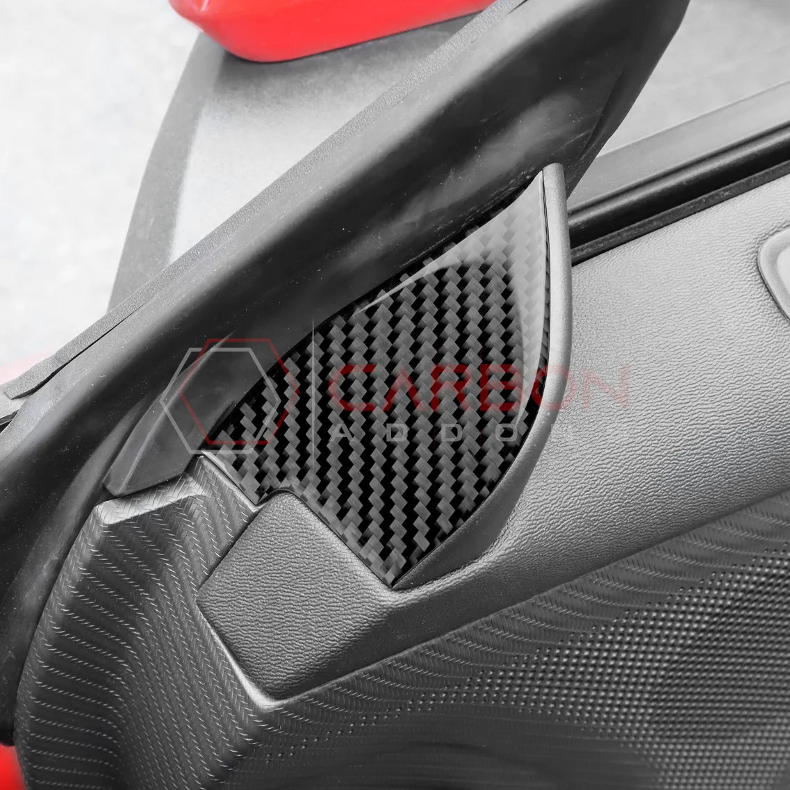 2024+ S650 Mustang Real Carbon Fiber Door Jam Triangle Trim Overlay