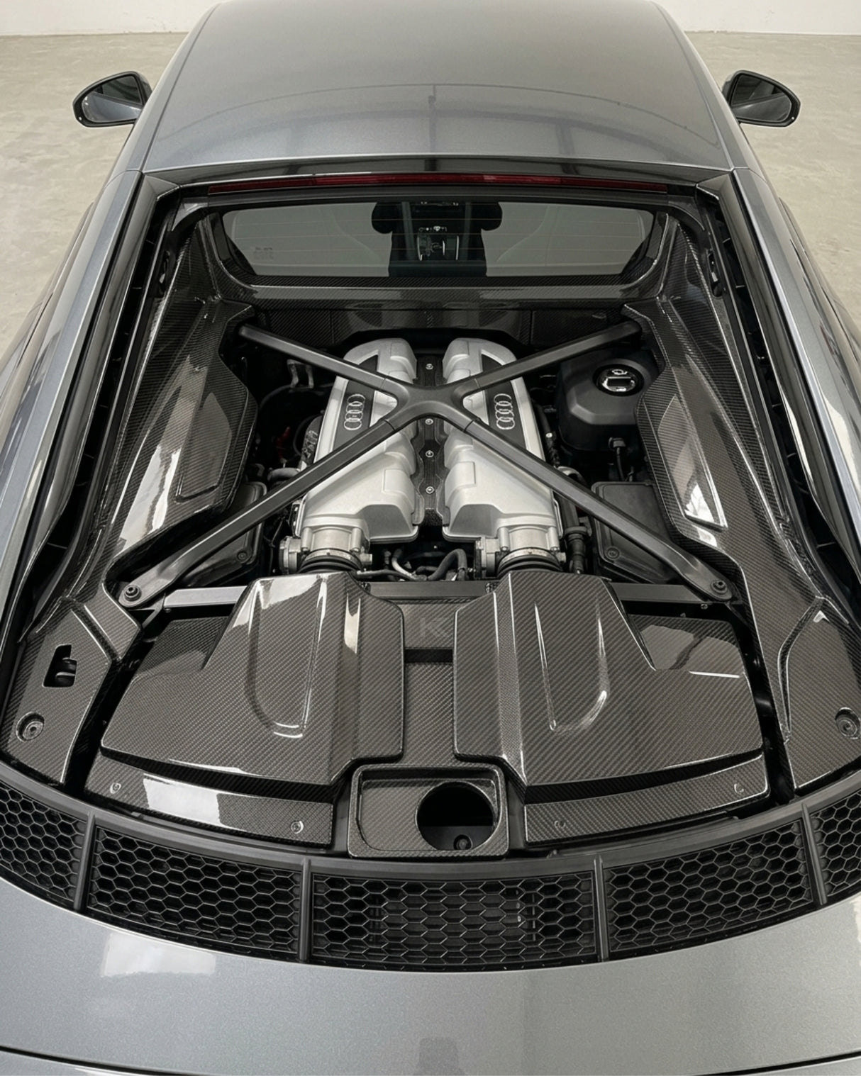 2016–2023 Audi R8 V10 Coupe 4S Gen 2 Engine Bay Panel Kit – Pre-Preg Dry Carbon Fiber