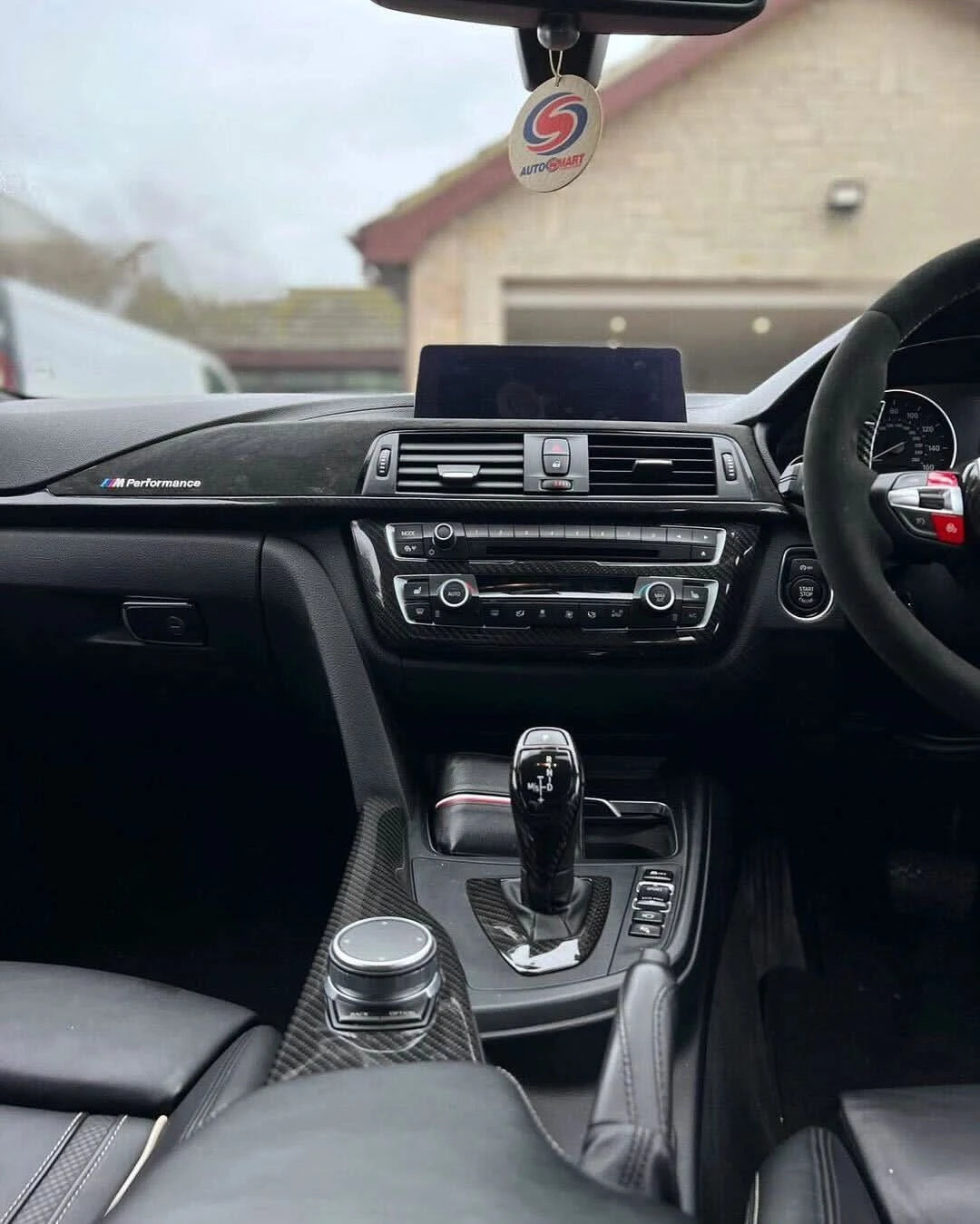 BMW 3 Series F30 Carbon Fiber Radio Cover Trim (2011 - 2019) - K2 Industries