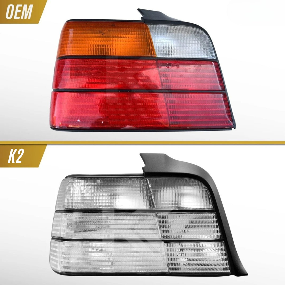 BMW 3 Series E36 All Clear Frosted Lens Tail Lights (1992-1998)