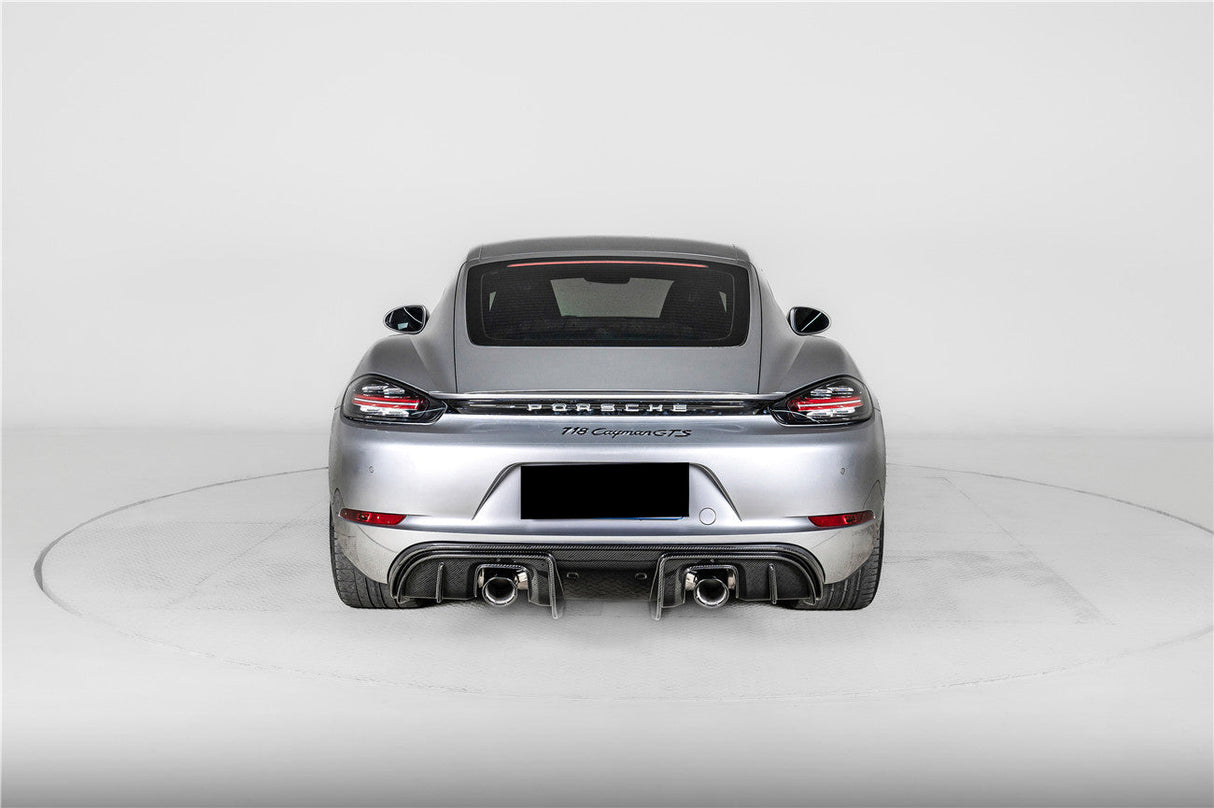 2017-2025 Porsche 718 Cayman Boxster GT4 Style Dry Carbon Fiber Rear Diffuser Lip