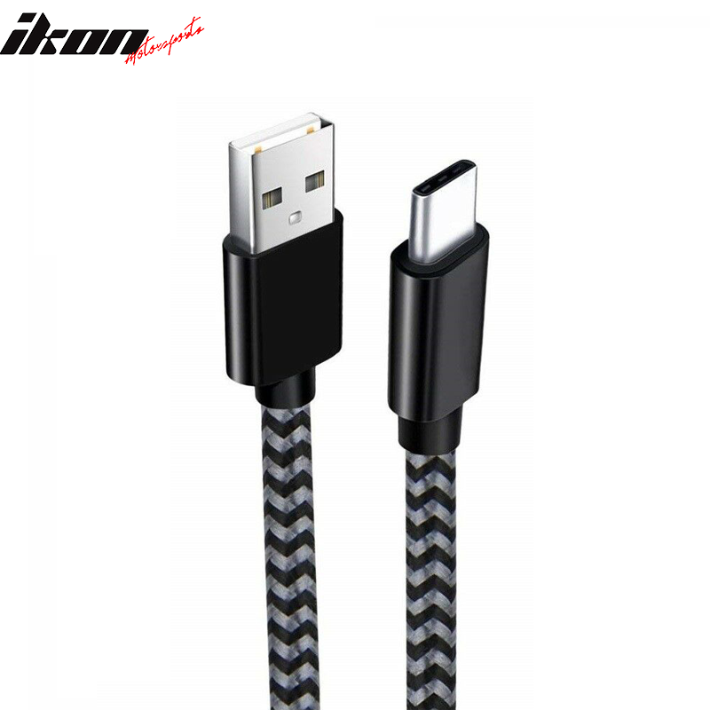 Type C USB Charge Cable Fast Charging Data Sync Cable Nylon 6Ft 2Pcs