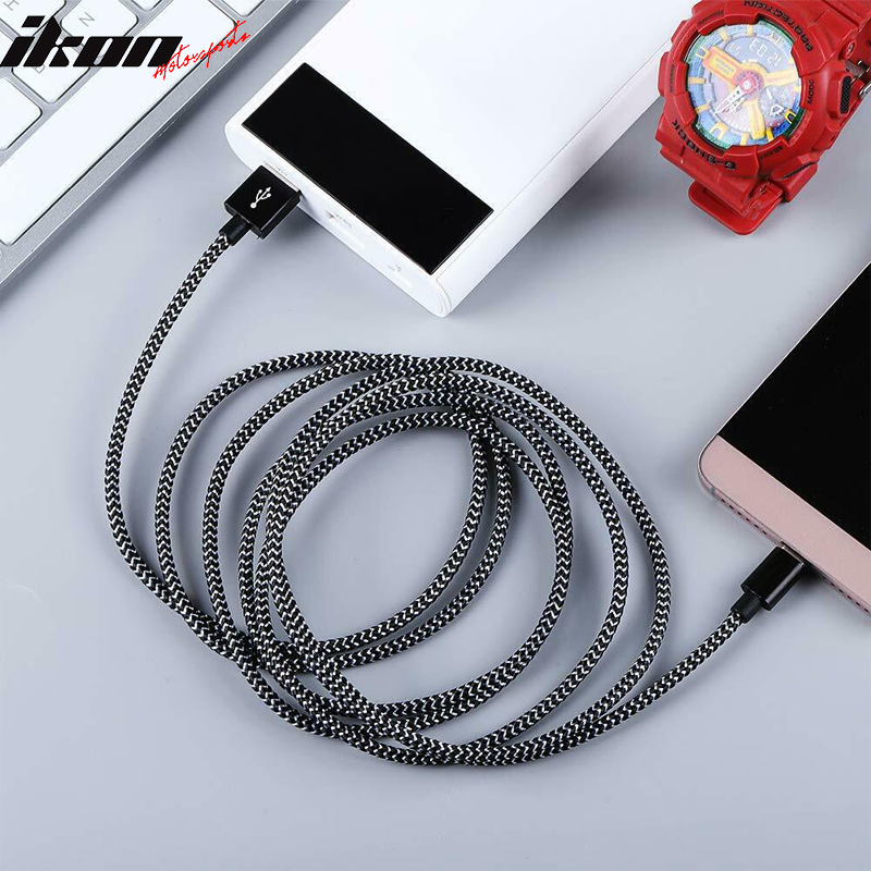 Type C USB Charge Cable Fast Charging Data Sync Cable Nylon 6Ft 2Pcs