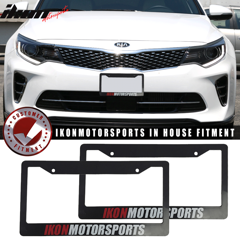 2PC License Plate Frame Cover Tag Holder Bracket & Screw Cap