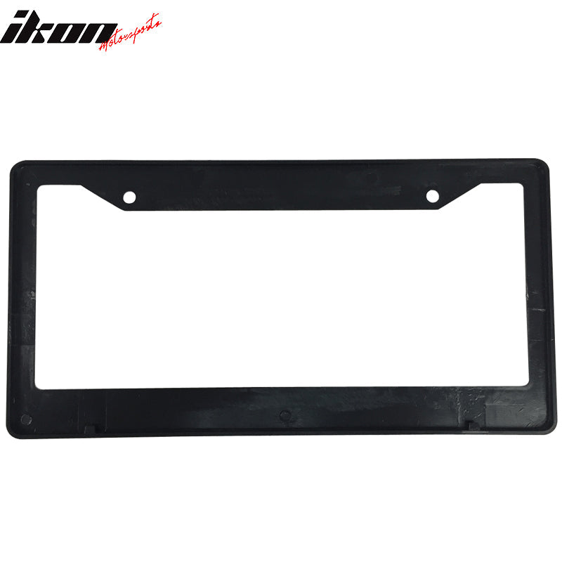 Pair License Plate Frame Holder Bracket IKON MOTORSPORTS + Screw Cap