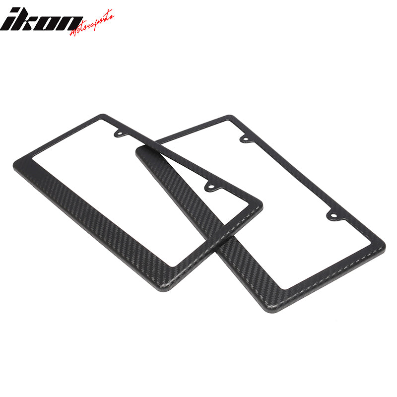 Universal 2PCS License Plate Frame Holder Bracket PP Carbon Texture