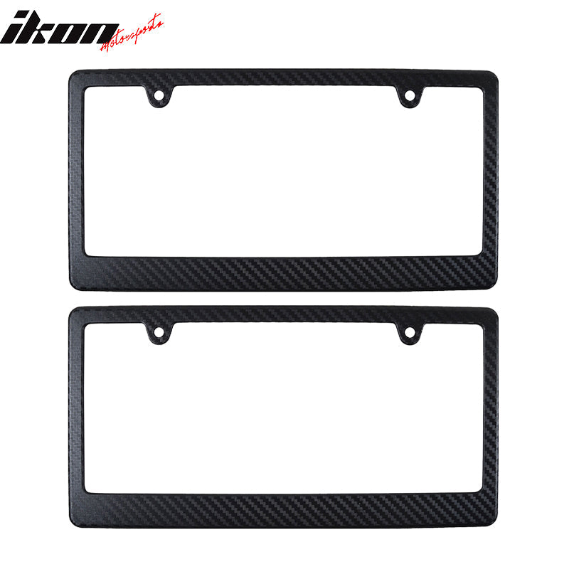 Universal 2PCS License Plate Frame Holder Bracket PP Carbon Texture