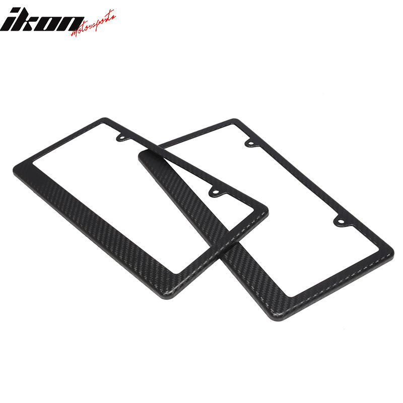 Universal 2PCS License Plate Frame Holder Bracket PP Carbon Texture