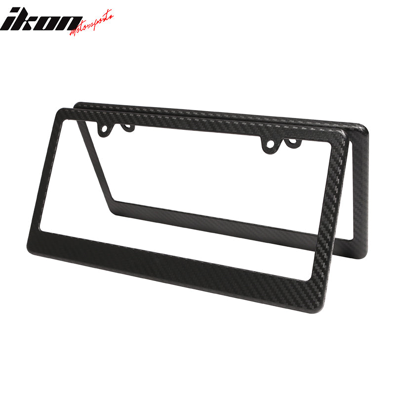 Universal 2PCS License Plate Frame Holder Bracket PP Carbon Texture