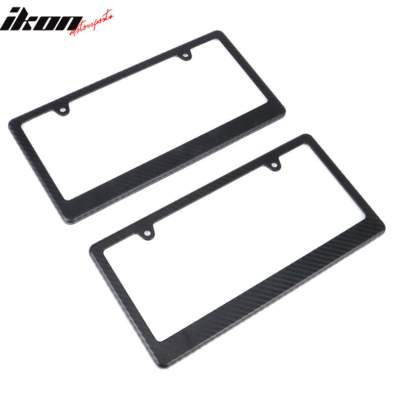 Universal 2PCS License Plate Frame Holder Bracket PP Carbon Texture