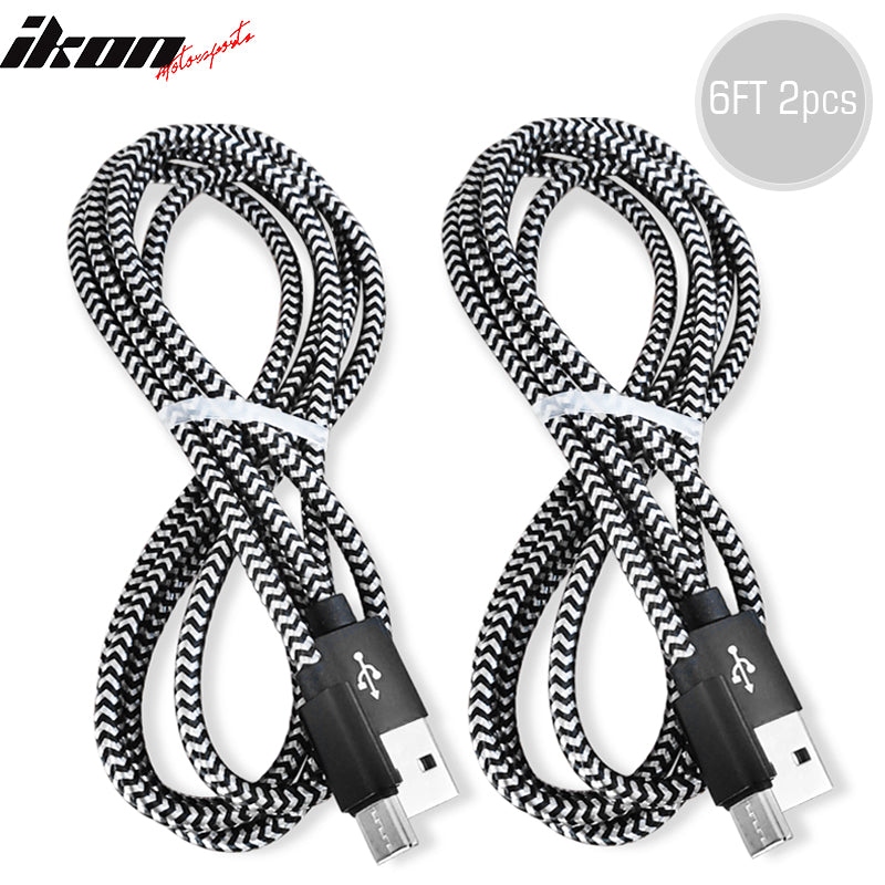 Type C USB Charge Cable Fast Charging Data Sync Cable Nylon 6Ft 2Pcs
