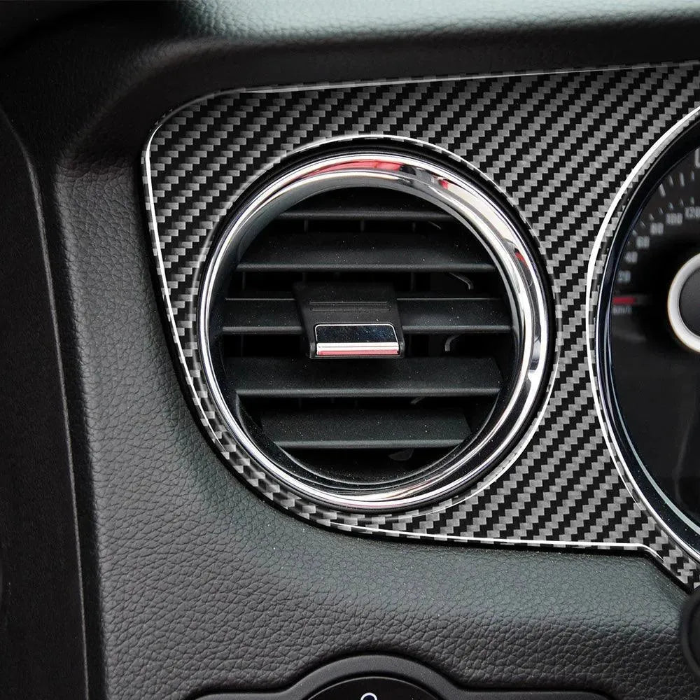 6 PCS Kit Full Dashboard Trim Carbon Fiber Interior Overlay For Mustang 2010-2014