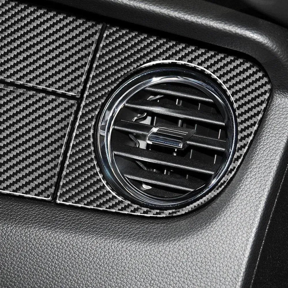 6 PCS Kit Full Dashboard Trim Carbon Fiber Interior Overlay For Mustang 2010-2014