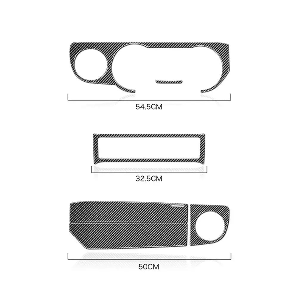 6 PCS Kit Full Dashboard Trim Carbon Fiber Interior Overlay For Mustang 2010-2014