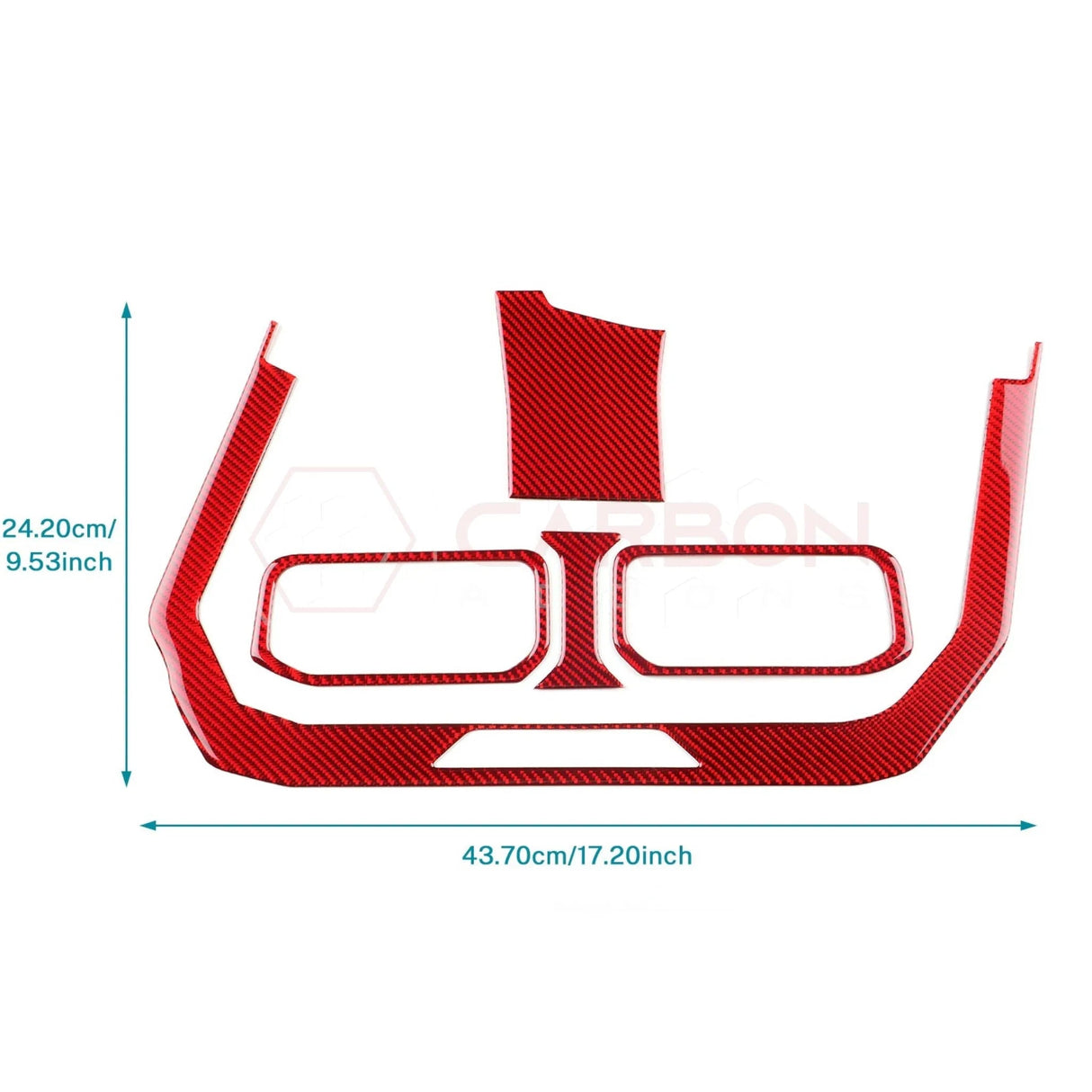 2024+ S650 Mustang Real Carbon Fiber Dash Center AC Vents Trim Overlays