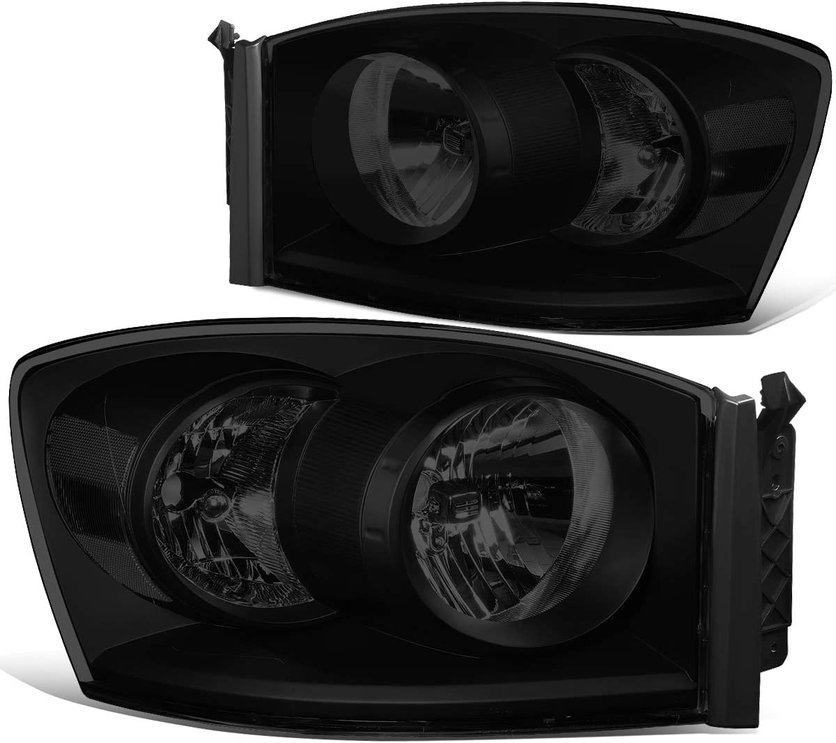 Auto Dynasty Factory Style Headlights Compatible With 0609 Dodge Ram 1500 2500 3500 Driver And Passenger Side Clear Lens Chrome Housing