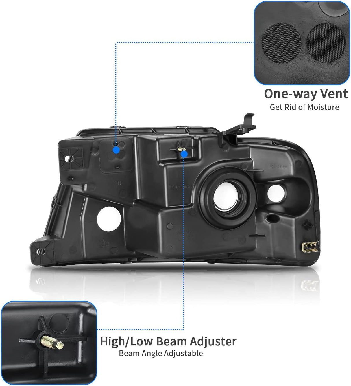 2004-2008 Ford F150 Headlights Chrome Housing Reflector