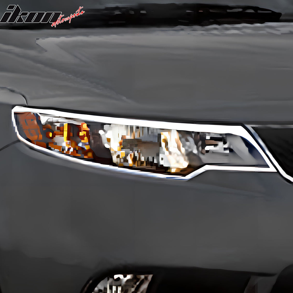 2010-2013 Kia Forte Sedan Headlight Bezels Cover Trims Chrome ABS 2PCS
