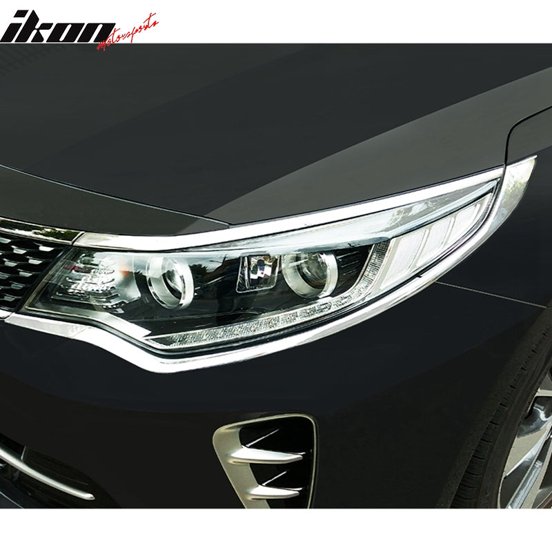 2016-2017 Kia Optima 2PCS Headlight Bezels Cover Trims Chrome ABS