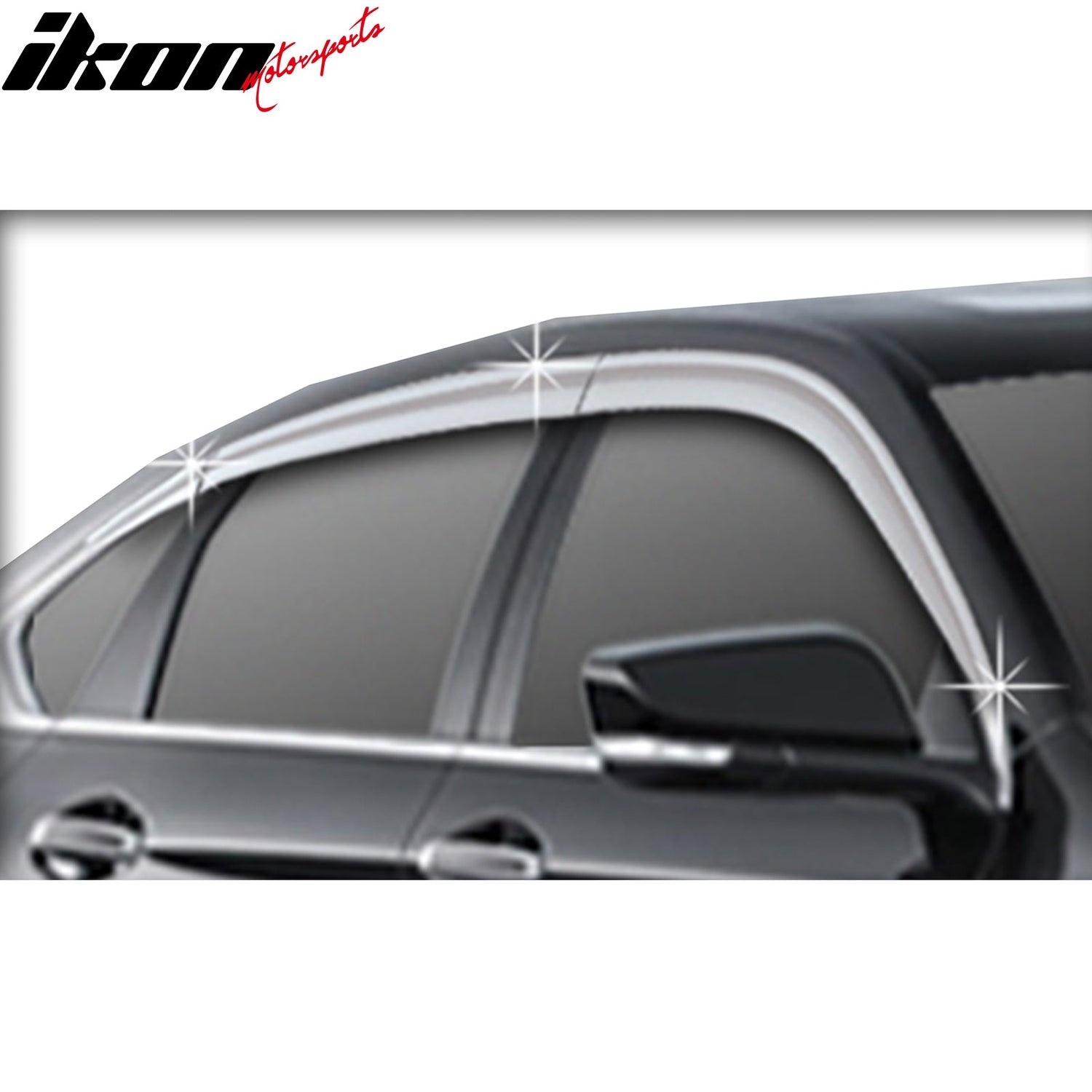 2014-2020 Chevrolet Impala Tape-On Chrome 6PCS Window Visors Guard ABS
