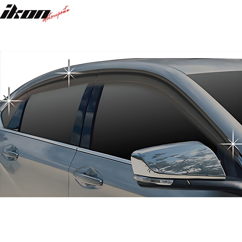 2014-2020 Chevrolet Impala Dark Smoke Window Visors Rain Sun Guard ABS
